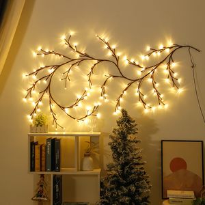 Led ışık ağaç dalı ışık söğüt ağacı ışık sıcak beyaz asma ışıkları 144led usb güçlendirilmiş rattan ağacı Noel ışık gecesi ışık yatak odası düğün dekor