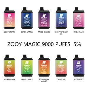 Bang King 9000 puffs vapes desechables Zoy Magic 9000 перезаряжаемые одноразовые вейперы предварительно заполненные картриджи Puffbars кристаллический испаритель торнадо 0% 2% 5% iget