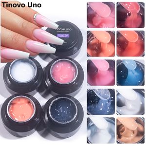 Ложные гвозди Tinovo Uno 10 Colors Cream Builder Gels для разгибания без потока мягкий густой густой твердый скульптивный лак белый прозрачный лак 230704