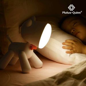 2022 Pup Led Lamba Çocuklar 1200mAh Şarj Edilebilir Elk Gece Işıkları Yatak Odasında Ev İçin Parlaklık Masa Lambası HKD230704