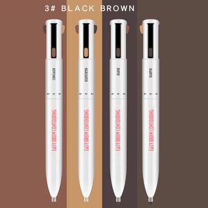 Eyebrow Enhancers 4 in 1 Easy to Wear Eyebrow Contour Pen Defining Highlighting Brow Pen Waterproof Sweatproof B99 230703