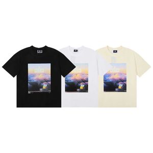 Tasarımcı Moda Giyim Tees Tişörtler Kith Mağazası Özel Tom Fabia Bulut Deniz Baskı Çift İplik Saf Pamuk Kısa Kollu Tshirt Erkekler ve Kadınlar Pamuk Sokak Giyin