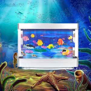 Okyanus dekoratif yapay tropikal balık tankı akvaryum ışıkları hareket lambası gece ışığı sanal hareketli taklit hkd230704