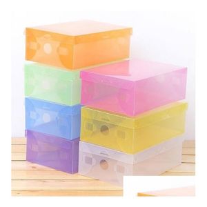 Caixas de armazenamento Bins Mtifunction Transparente Plastic Shoe Boot Box Shoebox Der Shoes Cabinet Rack Home Organizer Container Drop Deli Dhnlq