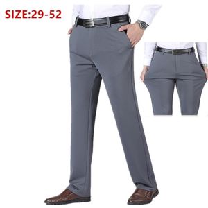 Calças de trabalho grossas e retas calças masculinas de escritório formal preto plus size azul elástico comercial elástico grande 44 48 50 52 masculino vestindo 21266n