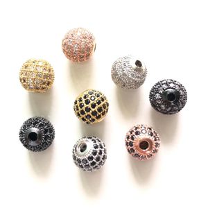 Bracelets 20pcs/lote 10mm Disco Ball Spacer Beds for Women Bracelet Making Bling Zirconia pavimentou a cintura dourada de abastecimento de jóias