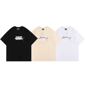 Tasarımcı Moda Giysileri Tees Tshirts niş güzellik trendi Kith Tuna Highdefinition Baskı 100 Saf Pamuk Gevşek Takım Kısa Knapıtlı Tshirt Hem Erkekler İçin