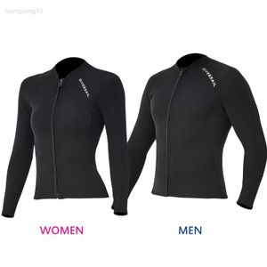 Wetsuits Drysuits 2mm Neoprene Men Women Diving Top with Front Zipper Wetsuits Jacket Long Sleeves Wetsuit Top for Snorkeling Scuba Diving Surfing HKD230704