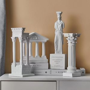 Dekoratif Nesneler Figürinler Roman Pantheon Dome Mimarlık Modeli Roman Sütunu Yunan Tapınağı Binası Ev Dekorasyon Alçı Sütun Reçine Heykel 230703