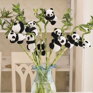 Dekoratif Nesneler Figürinler 1 3 5 10 PCS Mini Panda Klip Peluş Oyuncak Küçük Bebek saksı bitki yatak odası masaüstü kolye sevimli yaratıcı hediye ev dekor 230704