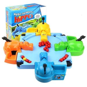 Balloon Hippo Eating Pea Beads Game For 2 To 4 Players Parent child Interactive Educational Toys Hungry Turtle Board 230704