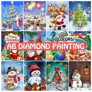 Stitch AB 5D Diamond Painting Santa Claus Picture Mosaic Snowman Cartoon Emelcodery Cross Set Рождественский домашний декор арт подарки