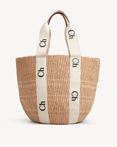 Tasarımcı plaj çantası lüks rafya tote çanta tığ işi klasik alışveriş çantaları kadın çanta büyük kapasite bayanlar kova çantaları