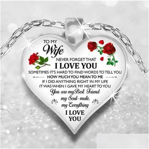 Karım oğlu kızı torun kızları nişanlı kolye aşk cam kalp baba anne ben mücevher hediye damla dh1te