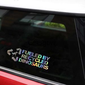 Araba Çıkartmaları 14cm45cm Araba Sticker 3D Moda Geri Dönüşümlü Dinozorlar Tarafından Yakıtlandı Komik Vinil Etiketler Çıkartmalar JDM Araba Stil X0705