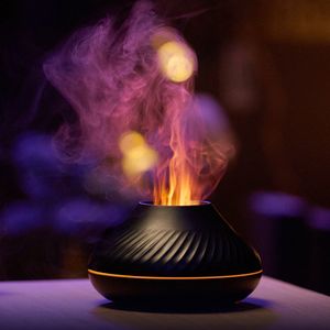 NEWST Volcanic Aroma Diffuser Essential Oil Lamp 130ml USB Portable Air Humidifier with Color Flame Night Light