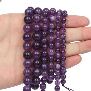 Loose Gemstones Natural Purple Crystal Beads Round Spacer For DIY Jewelry Making Bracelet Necklace 15 Inches 6 8 10 Mm Wholesale