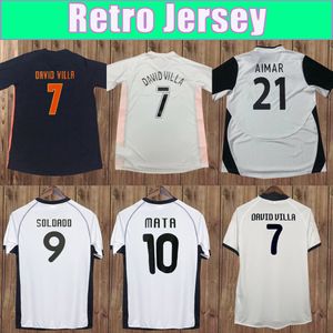 2001 Vicente Mendieta Mens Futbol Formaları 2006 2007 Ev Beyaz Uzak Siyah Retro Futbol Gömlek Kısa Kol Camisetas De Futbol