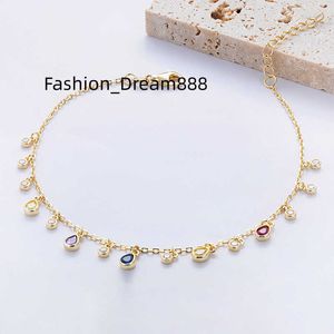 18K Altın Kaplama Vermeil Renk Zirkon Cazibeleri Anklet Takı 925 Gümüş Moda Kadın Mücevher Hake Bomsağı Özel Mücevherat