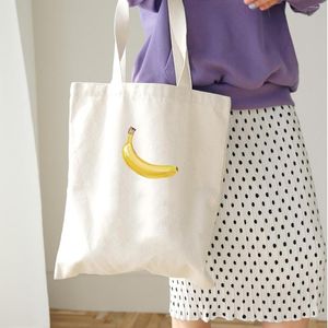 Alışveriş çantaları taze ve tatlı meyve grafikleri basılı kadınlar 2023 kapasite sanat tuval omuz tote crossbody cüzdanlar gündelik eko