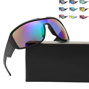 Trendige Outdoor-Sonnenbrille mit großem Rahmen, einteilige Herren-Sonnenbrille, Sport-Radsport-Sonnenbrille, blendende Linse, QS640-Sonnenglas für Männer, 9 Farben, Großhandel