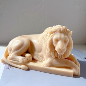 Dikiş hayvan heykel silikon kalıp 3d cazibe aslanları heykel silikon mum kalıp figür minimalist masa dekor