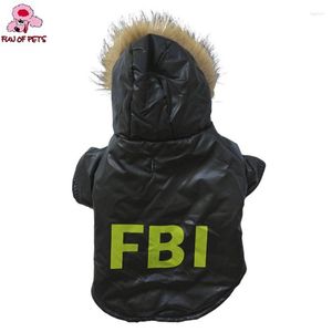 Собачья одежда мода зимняя стильная шерсть ФБР с капюшоном для домашних животных собак щенки одежда
