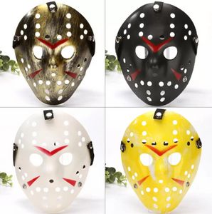 Toptan Kara Cuma Partisi Maskeleri Jason Voorhees Freddy Hokey Festivali Tam Yüz Pure Beyaz PVC Cadılar Bayramı Maskeleri G0706