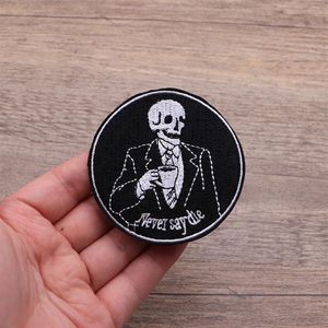 Tod Skelett Totenkopf Punk Goth Okkult bestickter Aufnäher für Kleidung zum Aufbügeln, inspirierende Accessoires294i