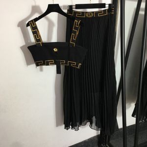 Kadın Seksi Ver 2 PCS Elbise Vintage Setler Trailsuits Kıyafetler Singlet Tank Üstleri Maxi Plealed Etekler D Giysileri Kadınlar Moda Trailtsuit