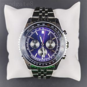 Lüks Saat Erkek Designer Saatler Yüksek Kaliteli 50mm Deri Kayış Mavi Yeşil Beyaz Dial B01 Reloj Sapphire Navitimer Popüler Lüks Saat Moda XB010 C23