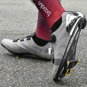 Bisiklet Ayakkabı Boodun Profesyonel Erkekler Bisiklet Ayakkabı Yol Bisiklet Karbon Fiber Sole Yarış Döngüsü Ayakkabıları Nefes Alabilir Bisiklet Kendi Kilitli Kelin ayakkabıları HKD230706