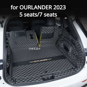 Крышка зона для сиденья кожа для Mitsubishi Outlander Phev 2023 Trunk Mats Mats Auto Parts Стилирование коврики водонепроницаемые защиты HKD230706