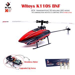 ElectricRc Uçak WLTOYS XK K110S RC Helikopter BNF 2.4G 6CH 3D 6G Sistem Fırçasız Motor RC Quadcopter Uzaktan Kontrol Drone Oyuncakları Çocuk Hediyeleri 230705