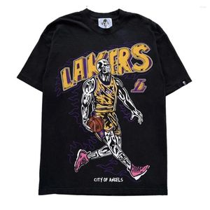 Camisetas masculinas Clássica WL Streetwear Anime Roupas masculinas casuais Estampado grande Manga curta Tops Camisetas