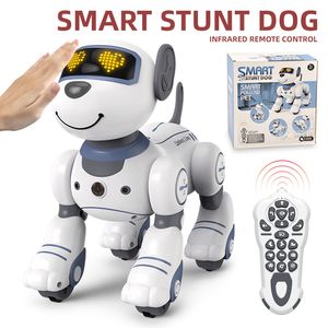 RC Robot RC Robot Smart Stunt Dog Electronic Animal Pets Dog Voice Command программируемая музыкальная песня робот Dog Toy For Kids RC Toys Gifts 230705