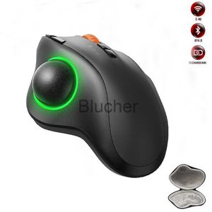 Mice SeenDa Wireless Bluetooth Trackball Mouse 24G RGB Ergonomic Rechargeable Rollerball Mice 3 Device ConnectionThumb Control x0706