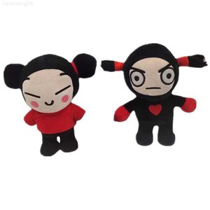 Doldurulmuş Peluş Hayvanlar 25cm Pucca ve Garu Peluş Oyuncak Çin tarzı bebek doldurulmuş figür uyku yastık düğün çift hediye l230707