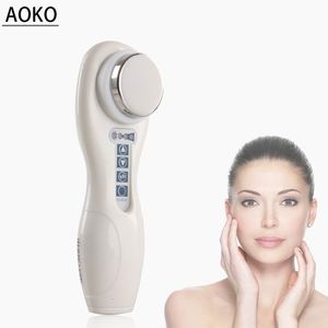 Dispositivos de cuidados faciais AOKO Portable Ultrasound Ion Beauty Machine Vibration Massage Deep Clean Remove Wrinkle Anti Acne Skin Rejuvenation 230706
