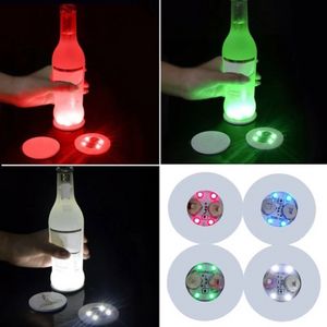 Mini Glow LED Coaster Paspas Pedleri Yanıp sönen Yaratıcı Ayakta Uçlu Ampul Şişe Kupası Sticker Mat Raf Up Club Bar Ev Partisi Dekorasyonu G0707