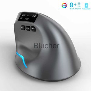 Mice Bluetooth Vertical Wireless Mouse with OLED Screen USB RGB Rechargeable Mouse for Computer Laptop Tablet Ergonomics Mice Gaming x0706