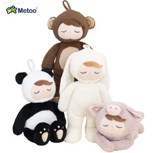 Doldurulmuş Peluş Hayvanlar Güzel Yüksek Kaliteli Metoo Angela Bebek Serisi Pig Panda Panda Tavşan Maymun Peluş Oyuncaklar Kızlar İçin Kızlar Doğum Günü Noel Hediyeleri L230707