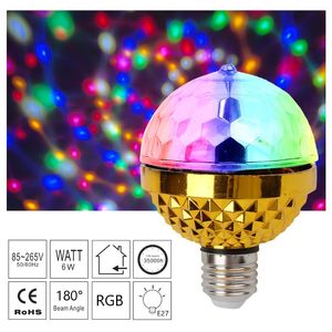 Disco Strobe Magic Lamps E27 6W RGB вращающийся магический эффект Ball Light Light для домашней сцены KTV Рождественский праздник вечеринки