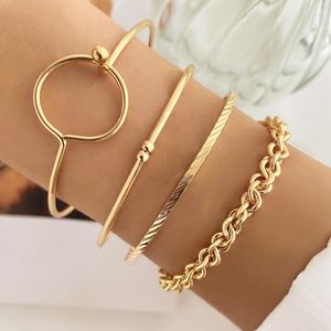 Braccialetto IFKM 4 pz/set Della Boemia Bracciali Per Le Donne Abbastanza Scava Fuori Geometria Adjuatble Gioielli Color Oro Accessori Regalo