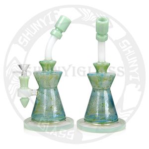 9,5 дюйма кальяна внутренняя скульптурная ремесло кафетка Dab Rig Dab Water Tipe Стеклянные трубы Cool Bongs Масляные буровые установки переработка Bong 14,4 мм миска