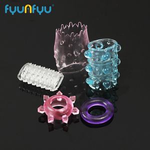 Cockrings 5pcs Çift yetişkin için farklı silikon penis yüzüğü horoz Chastity Sleeve gecikme boşalma seks oyuncakları 230706