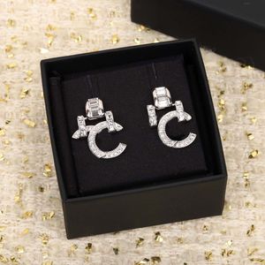 Sparkly Diamond Drop Earrings in 925 Sterling Silver, PS7274B