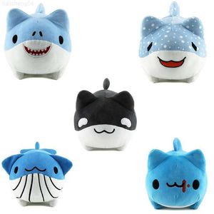 Doldurulmuş peluş hayvanlar 5pcs/lot anime böcek capoo bugcat mavi kedi solucan peluş oyuncak çocuklar Noel hediyeler sevimli hayvan karikatür bebek hediyesi L230707