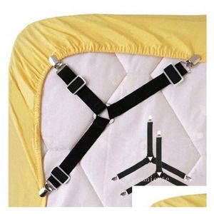 Hangers Racks 4Pcs  Lot Adjustable Triangle Elastic Suspenders Gripper Belt Bed Sheet Fasteners Mattress Ers Sofa Cushion Strap Cl Dh4Tm