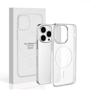 Custodie per cellulari magnetiche antiurto magnetiche in acrilico trasparente Magsofe per iPhone 15 14 13 12 11 Pro Max Mini XR XS